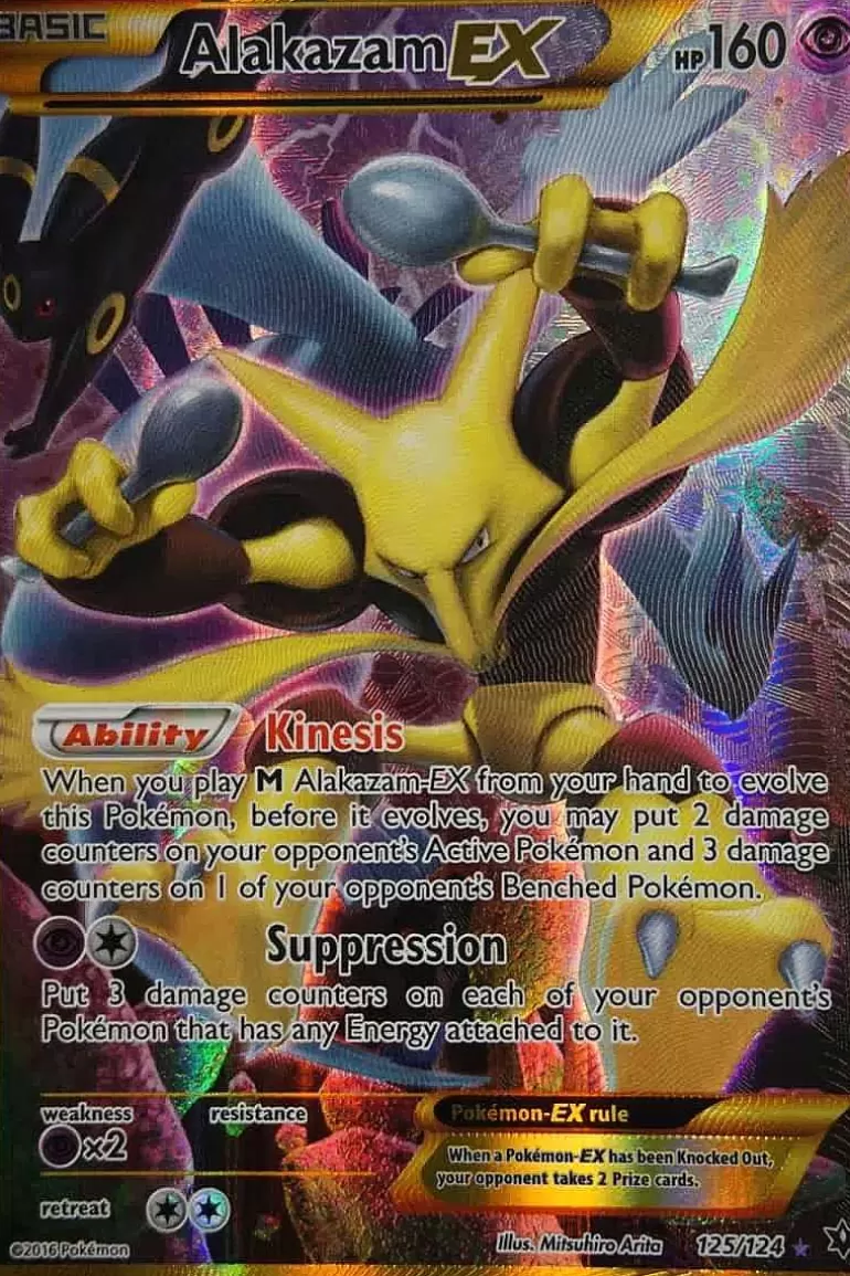 Pocket Monster Pokémon Kort-Alakazam Ex 125/124 Secret Rare