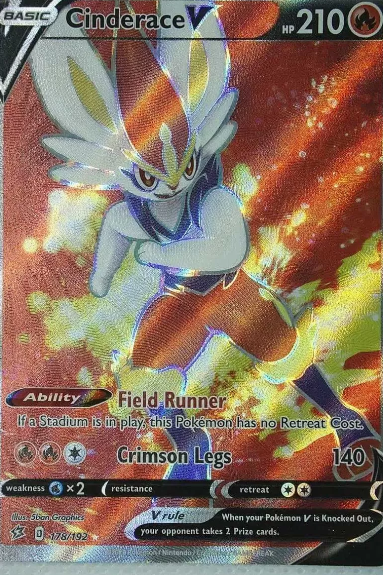 Pocket Monster Pokémon Kort-Cinderace V 178/192 Full Art