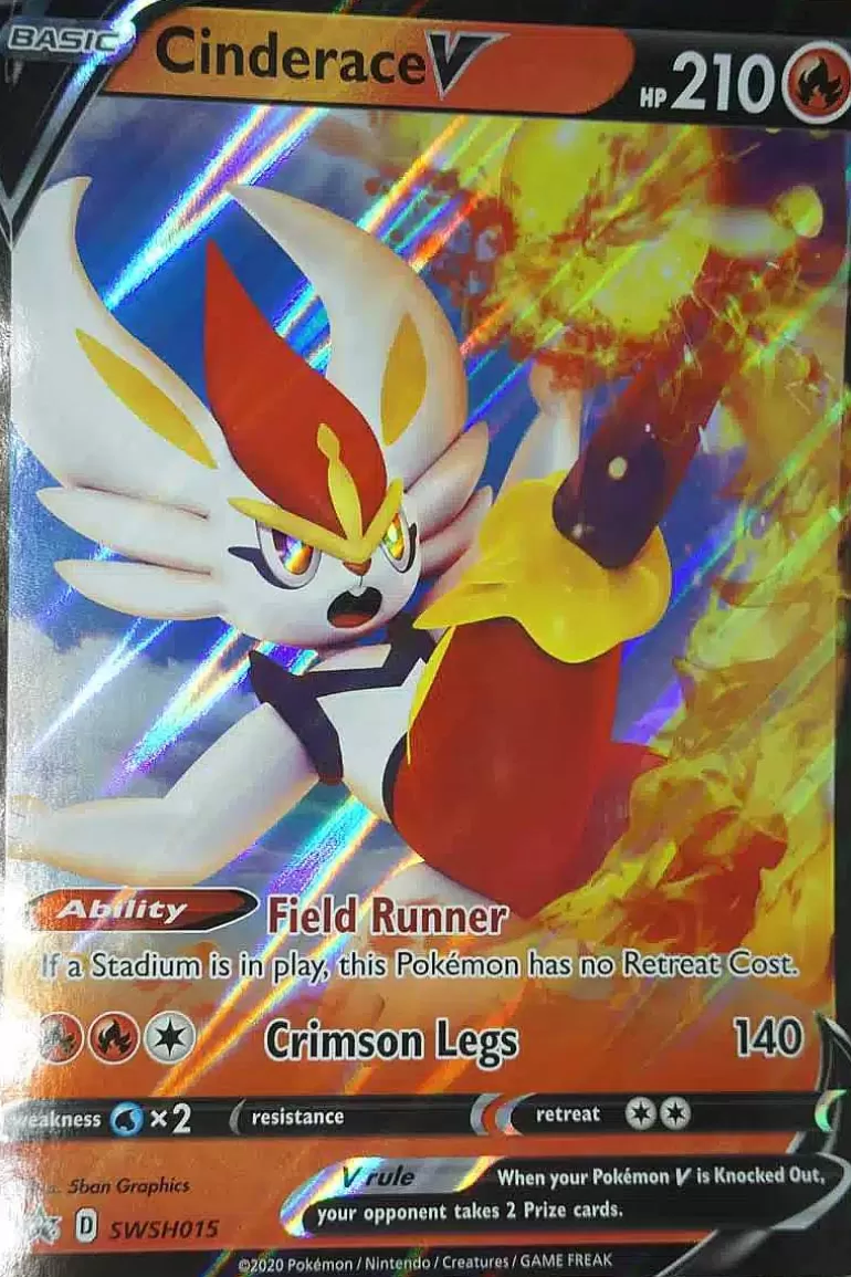 Pocket Monster Pokémon Kort-Cinderace V Swsh015 Stor