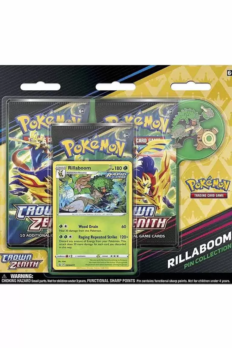 Pocket Monster Pokémon Kort-Crown Zenith Pin Blisterpakke Med Rillaboom