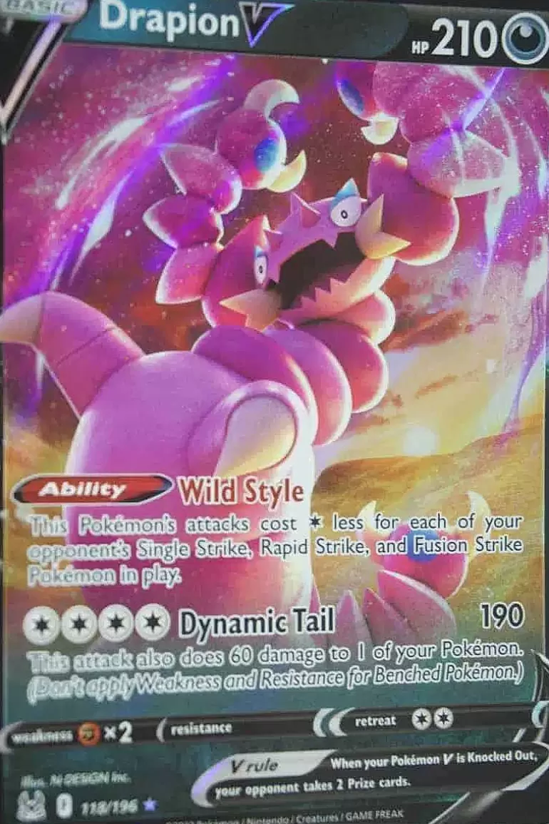 Pocket Monster Pokémon Kort-Drapion V 118/196