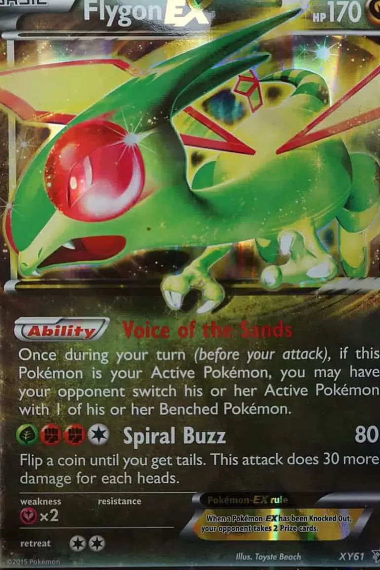 Pocket Monster Pokémon Kort-Flygon Ex Xy61 Stor