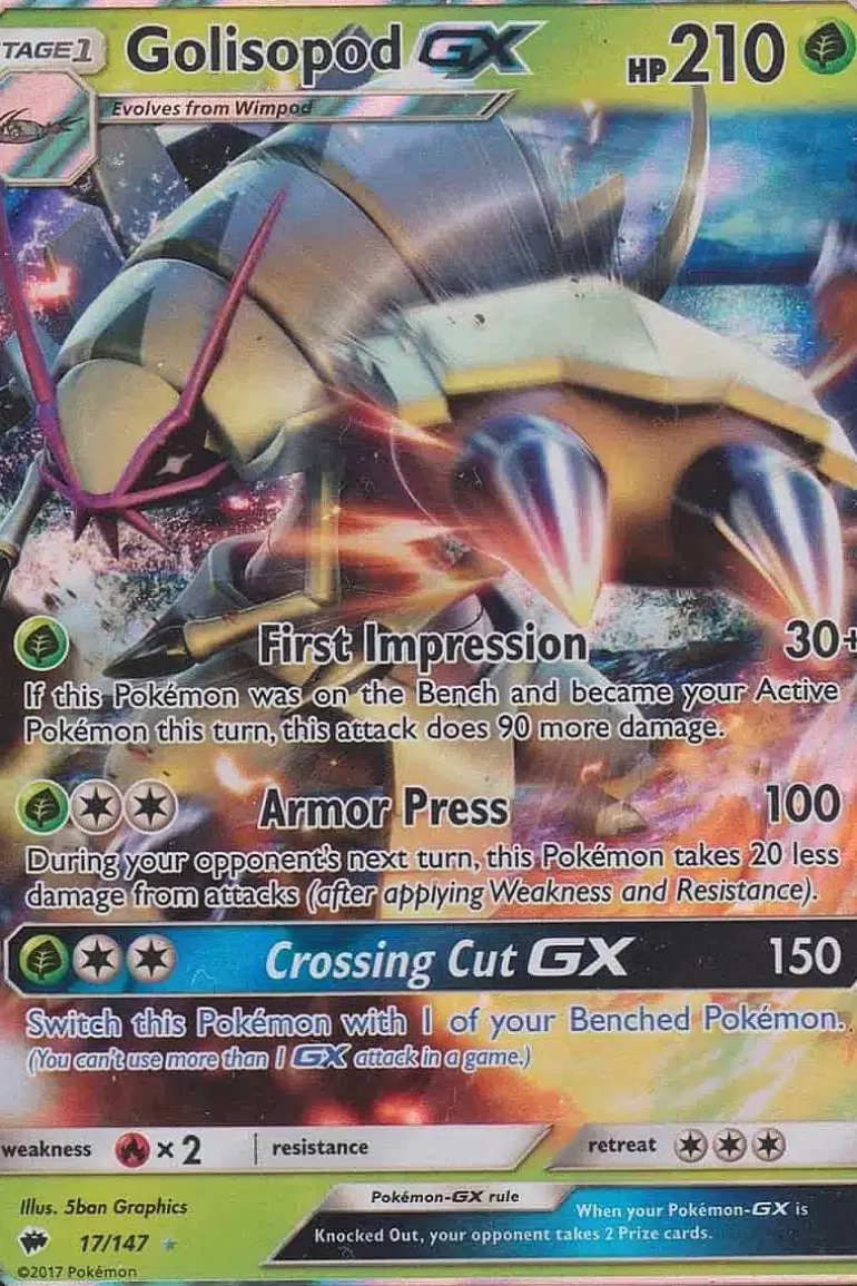 Pocket Monster Pokémon Kort-Golisopod Gx 17/147