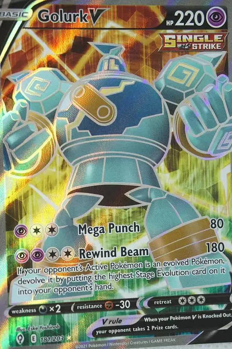 Pocket Monster Pokémon Kort-Golurk V 181/203 Full Art
