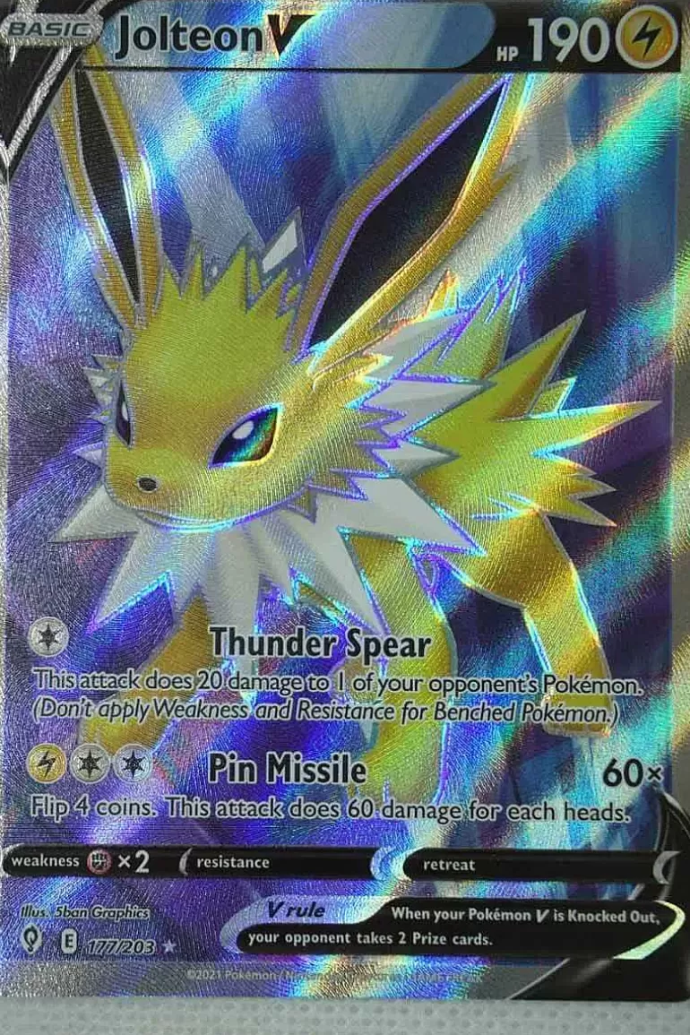 Pocket Monster Pokémon Kort-Jolteon V 177/203 Full Art