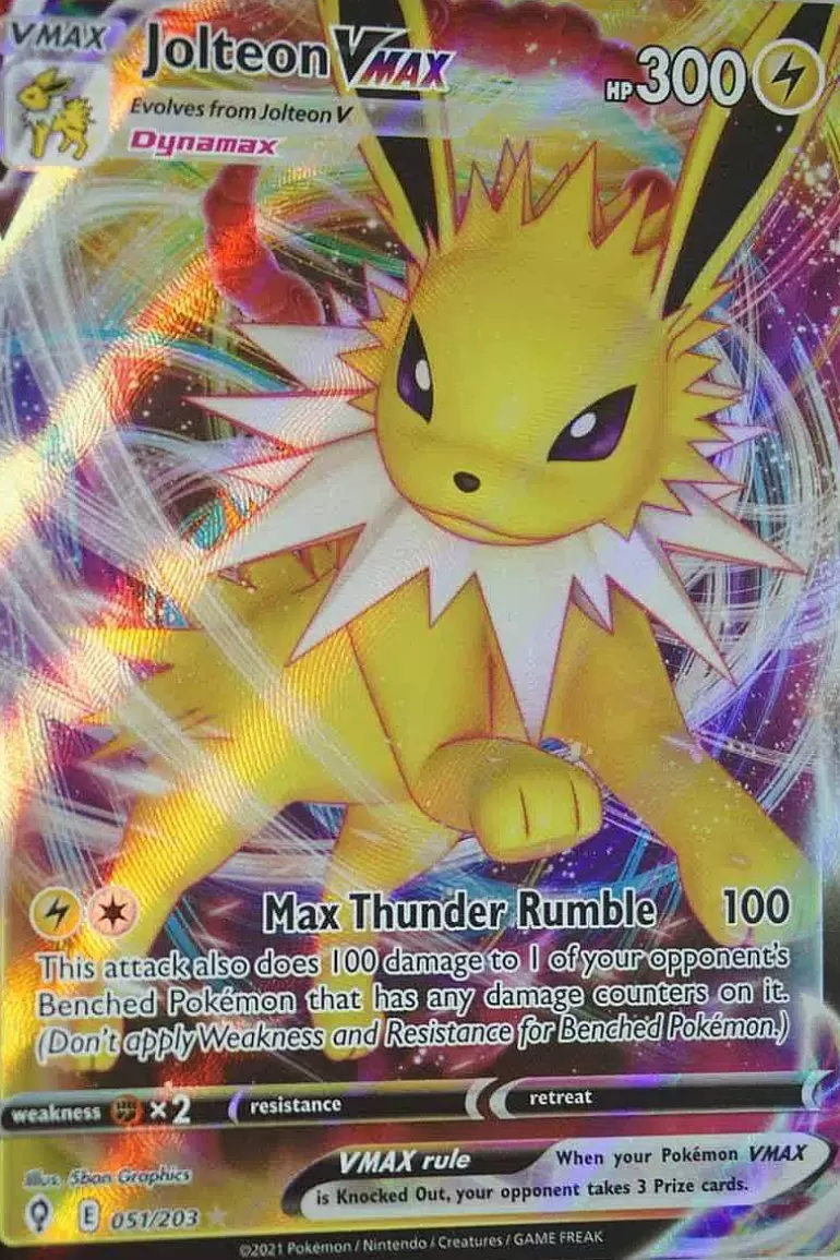 Pocket Monster Pokémon Kort-Jolteon Vmax 51/203