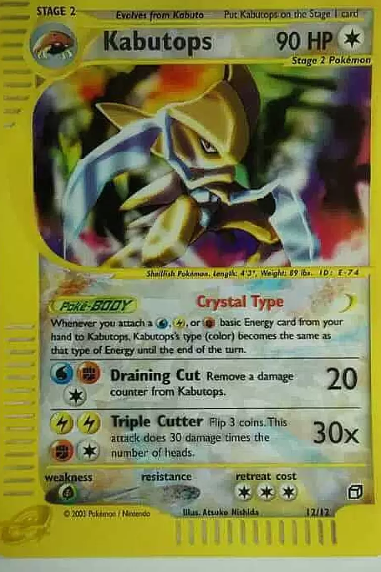 Pocket Monster Pokémon Kort-Kabutops 12/12 Box Topper