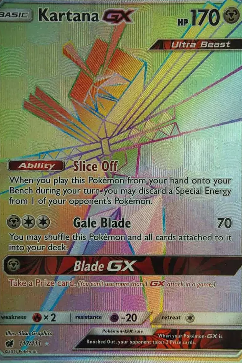 Pocket Monster Pokémon Kort-Kartana Gx 117/111 Hyper Rare