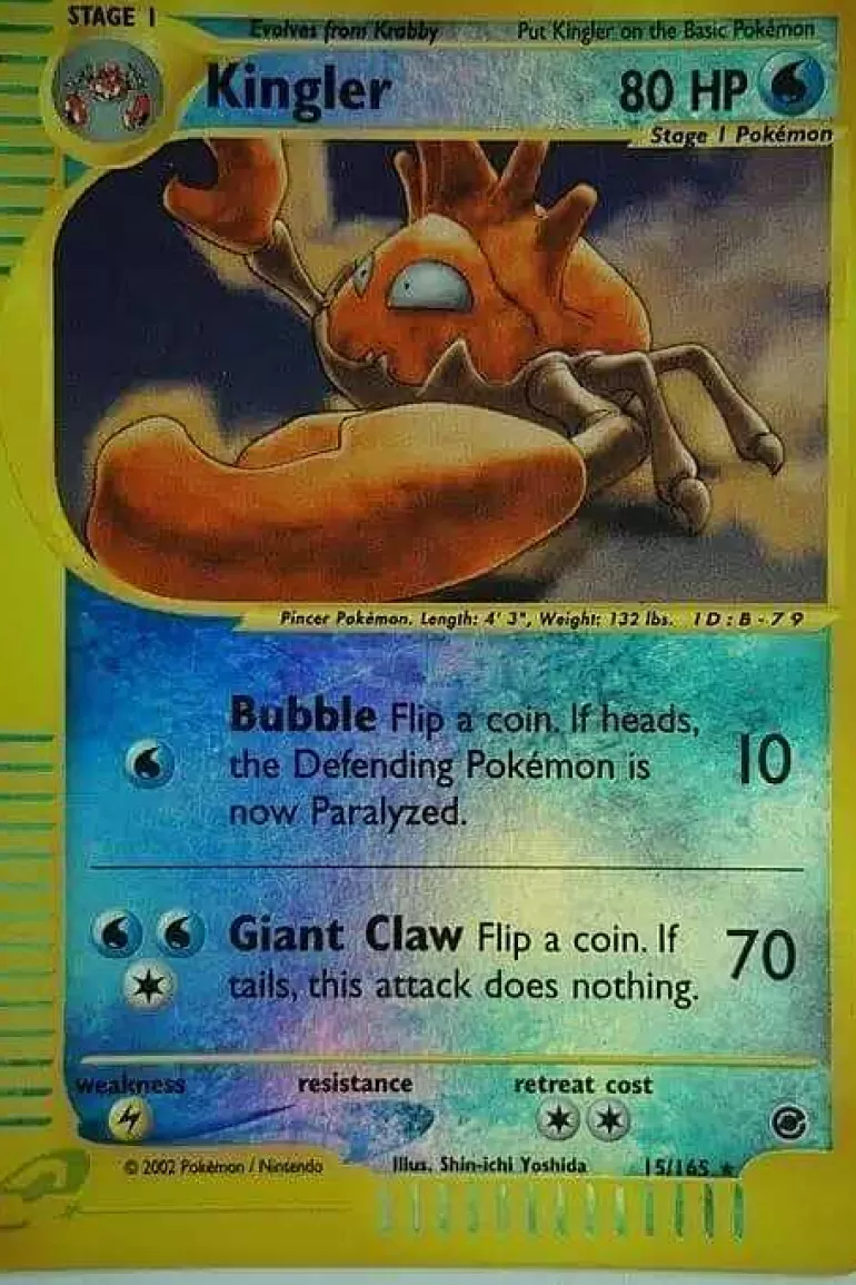 Pocket Monster Pokémon Kort-Kingler 15/165 Rare Reverse Holo