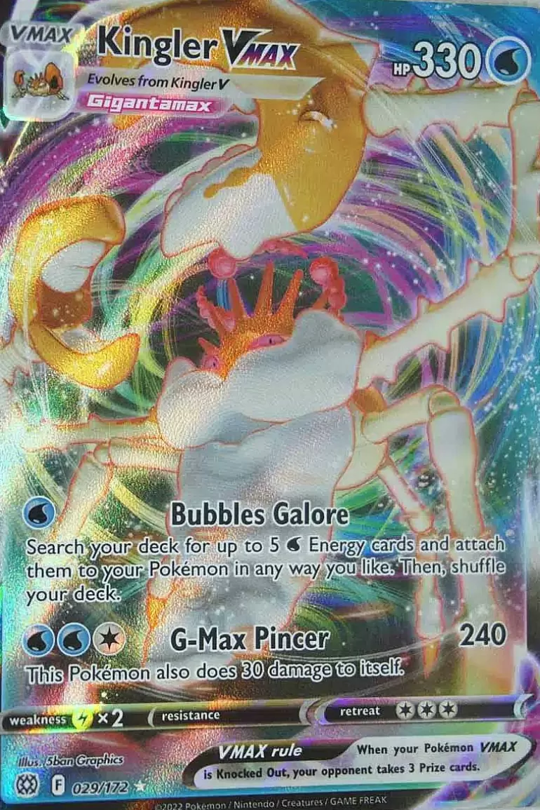 Pocket Monster Pokémon Kort-Kingler Vmax 29/172