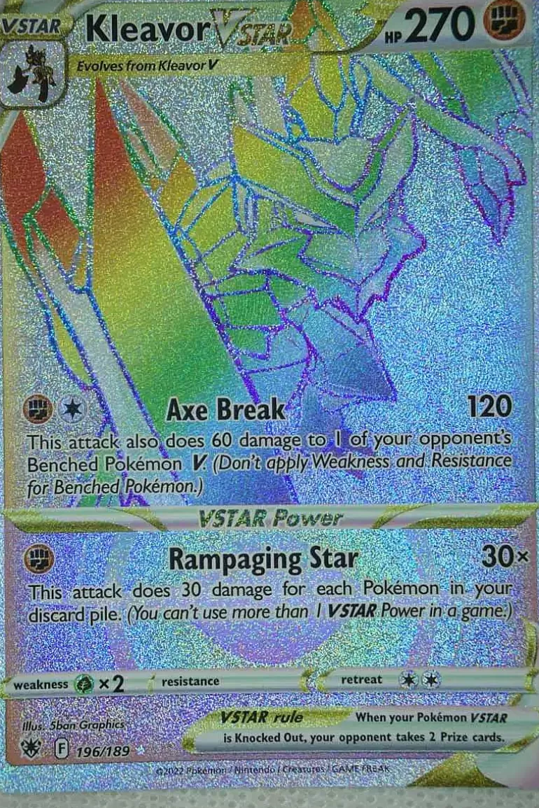 Pocket Monster Pokémon Kort-Kleavor Vstar 196/189 Hyper Rare