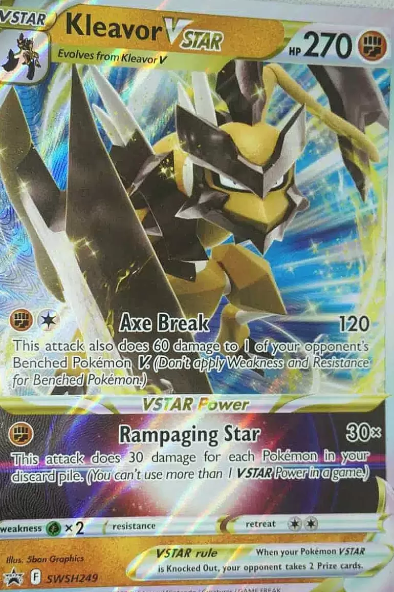Pocket Monster Pokémon Kort-Kleavor Vstar Swsh249 Stor