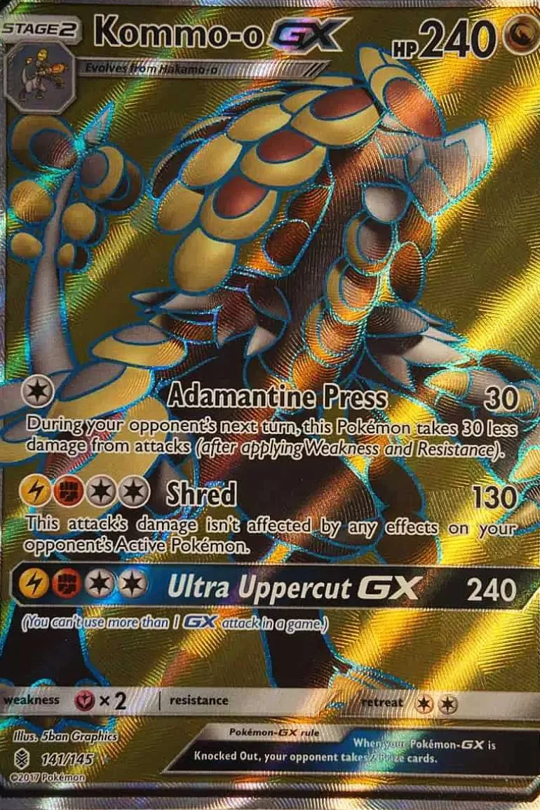 Pocket Monster Pokémon Kort-Kommo-O Gx 141/145 Full Art