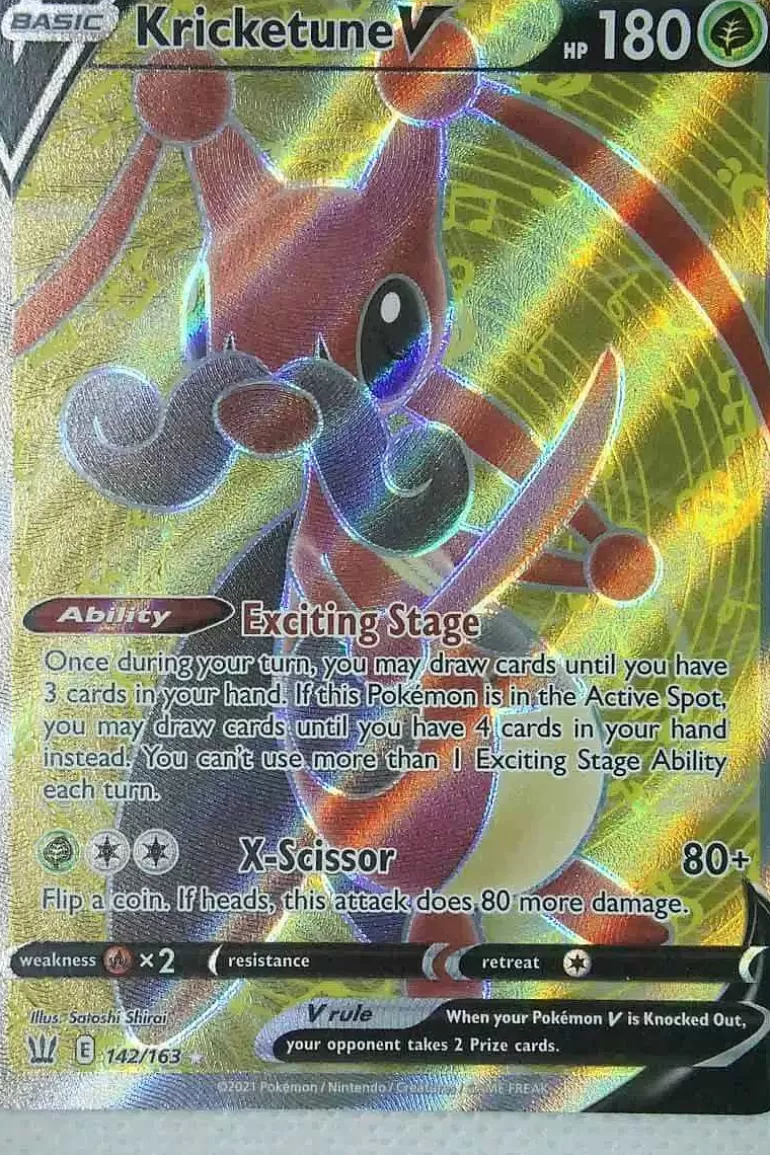 Pocket Monster Pokémon Kort-Kricketune V 142/163 Full Art