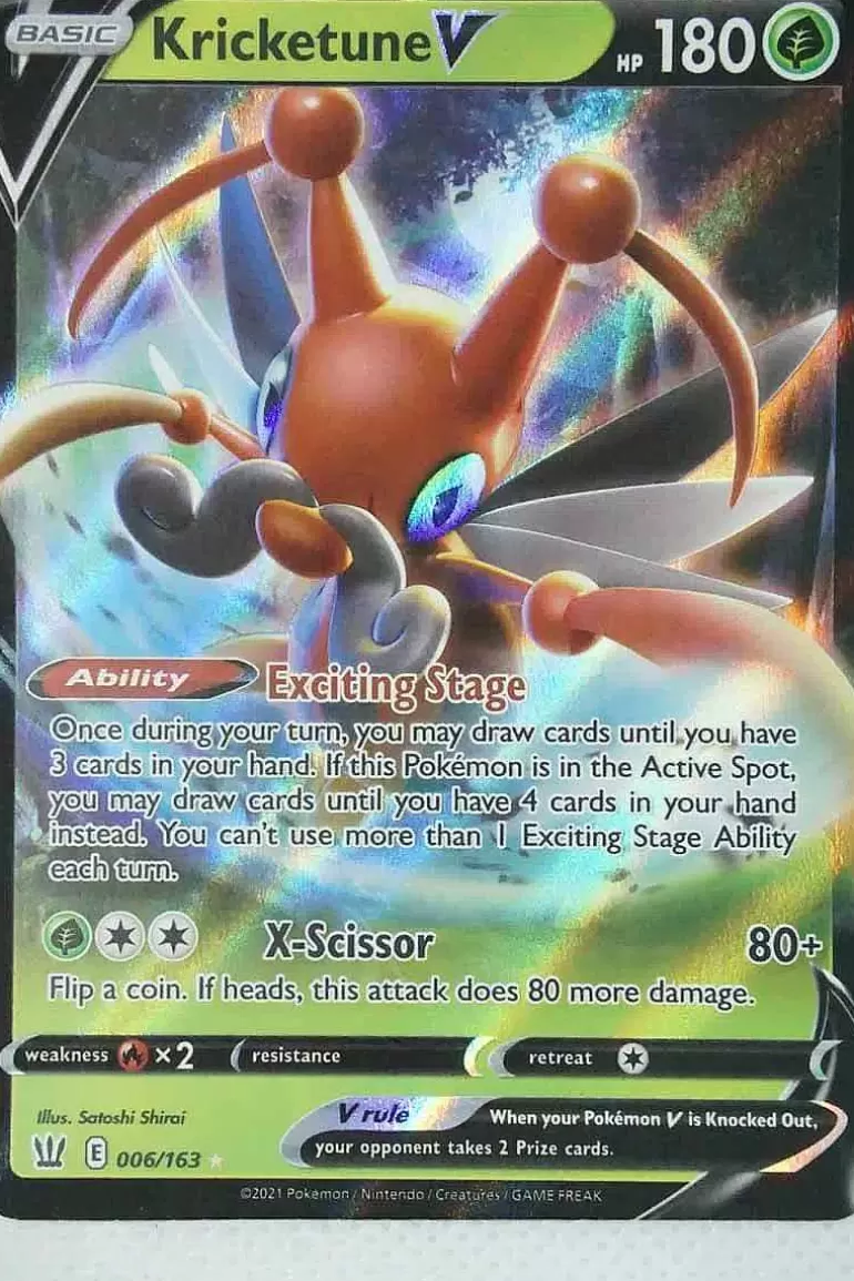 Pocket Monster Pokémon Kort-Kricketune V 6/163