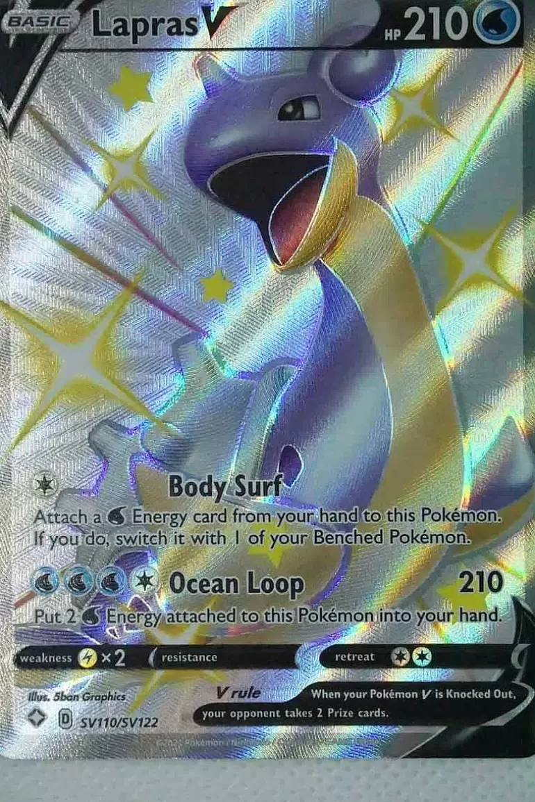 Pocket Monster Pokémon Kort-Lapras V Sv110/Sv122 Shiny Rare