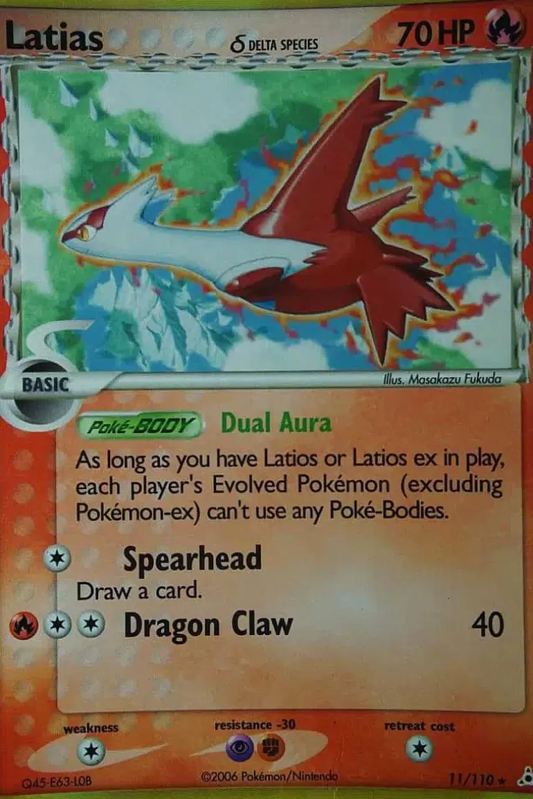 Pocket Monster Pokémon Kort-Latias (Delta Species) 11/110 Holo Rare