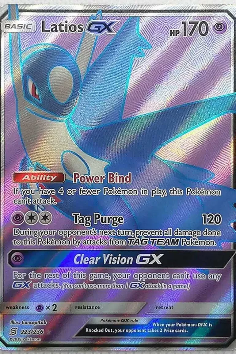 Pocket Monster Pokémon Kort-Latios Gx 223/236 Full Art