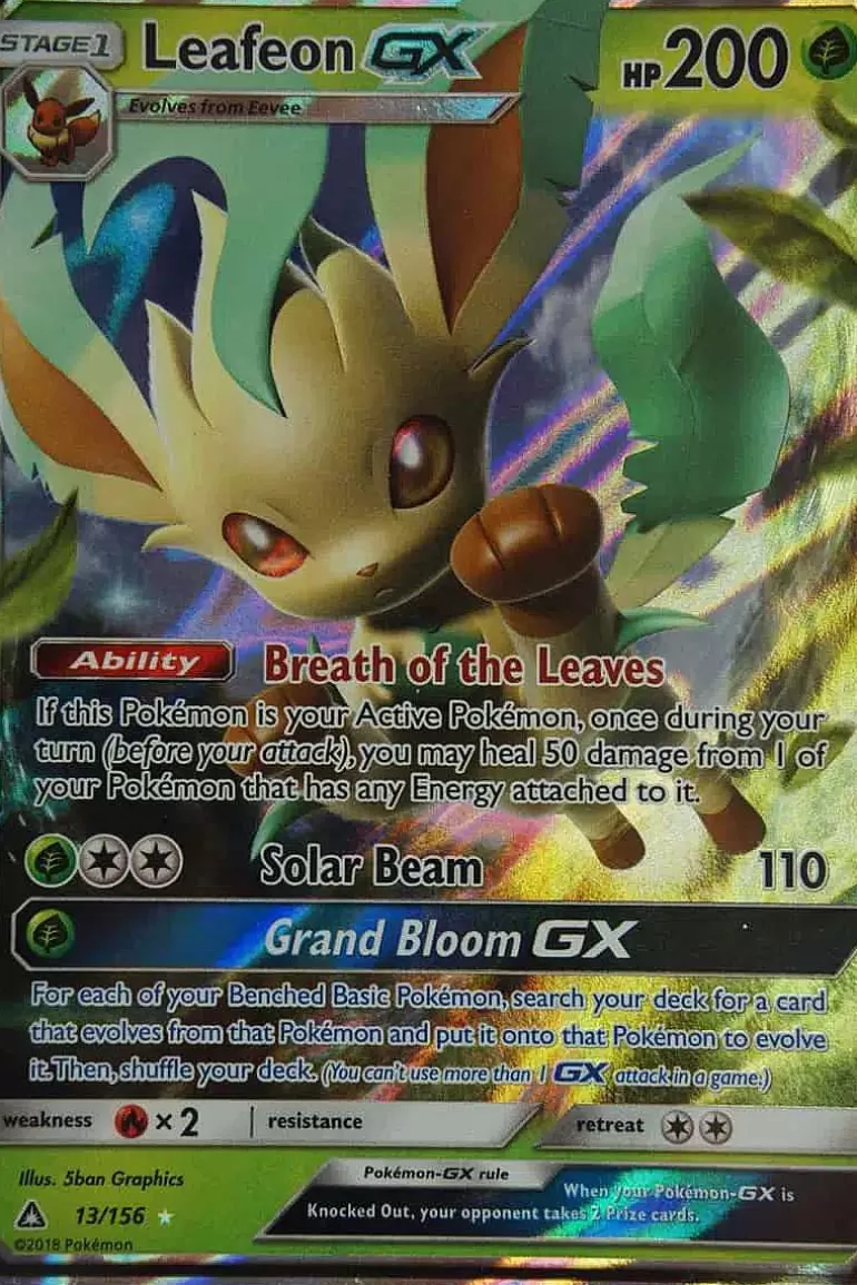 Pocket Monster Pokémon Kort-Leafeon Gx 13/156
