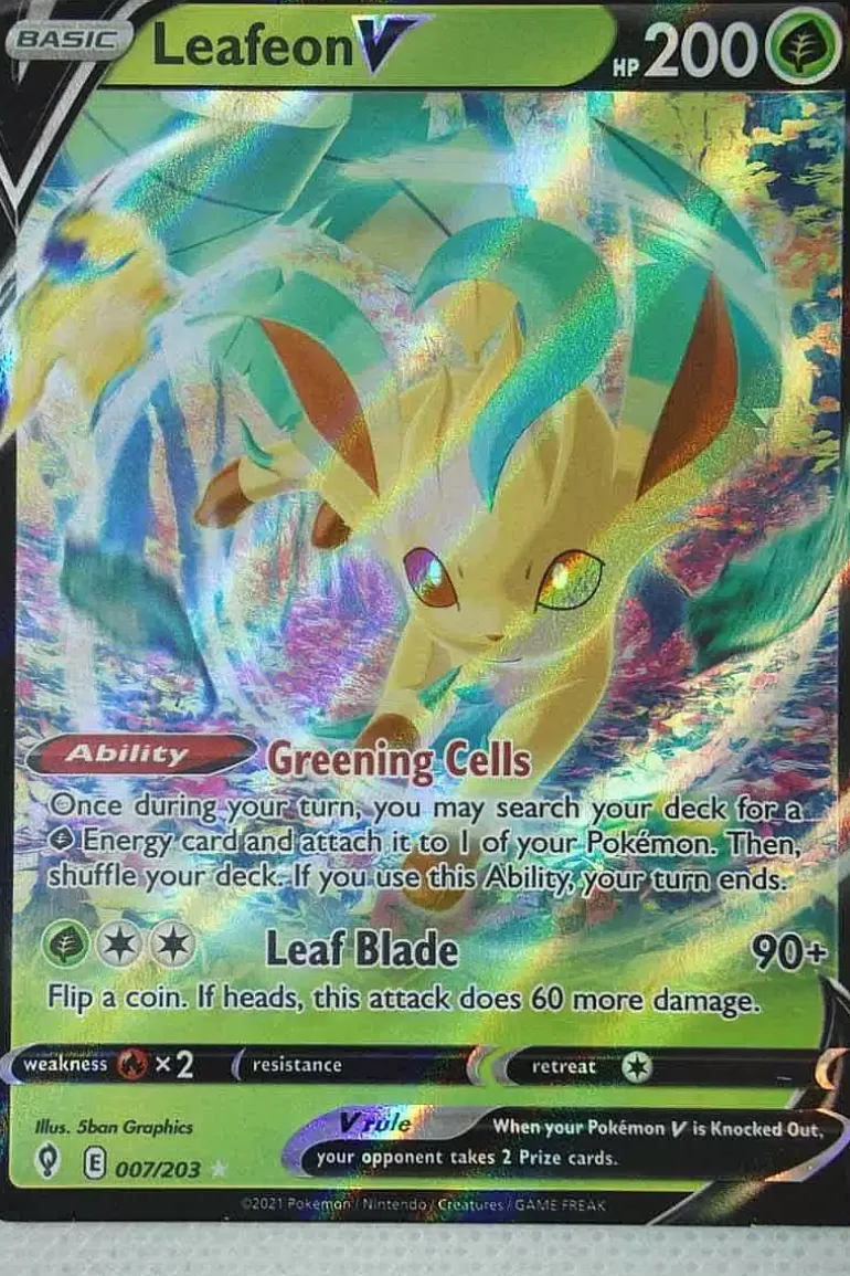 Pocket Monster Pokémon Kort-Leafeon V 7/203