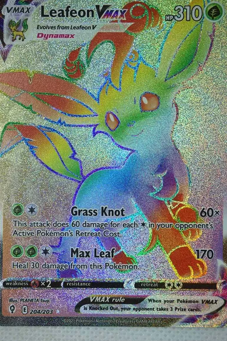 Pocket Monster Pokémon Kort-Leafeon Vmax 204/203 Hyper Rare