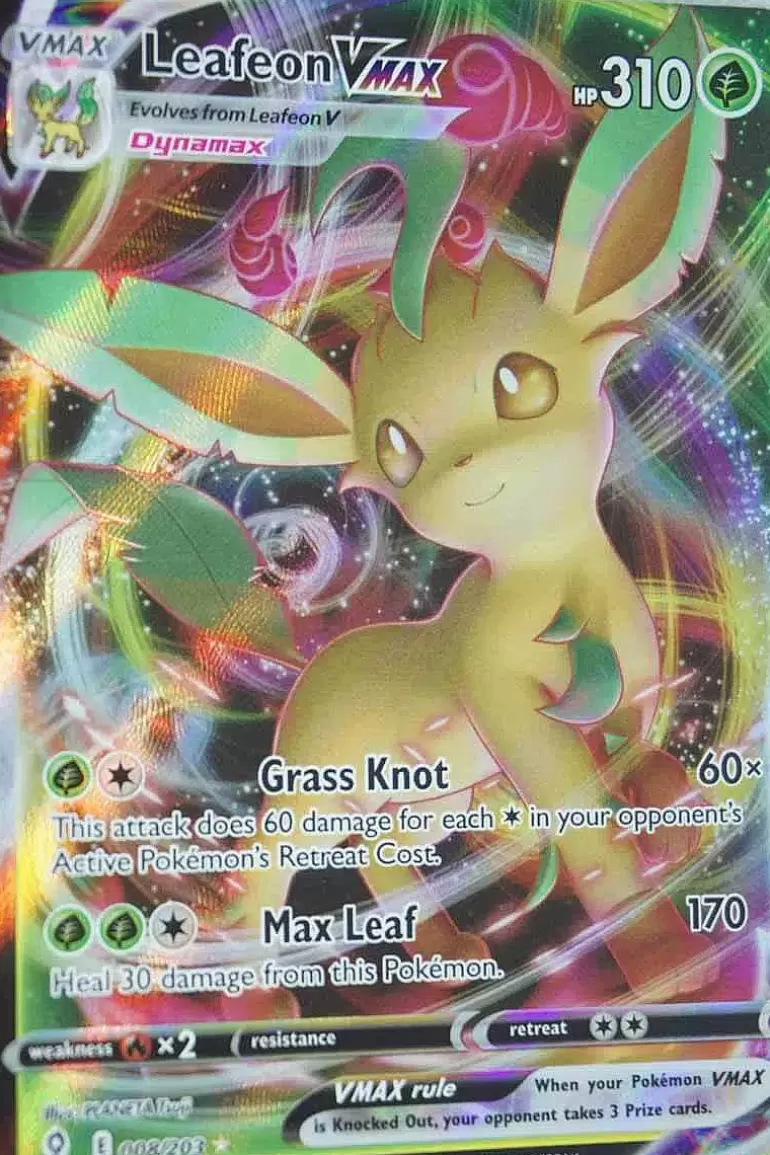 Pocket Monster Pokémon Kort-Leafeon Vmax 8/203