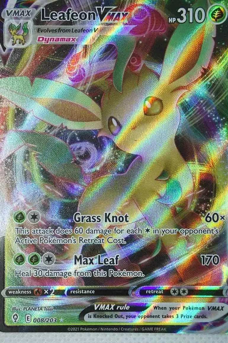 Pocket Monster Pokémon Kort-Leafeon Vmax 8/203