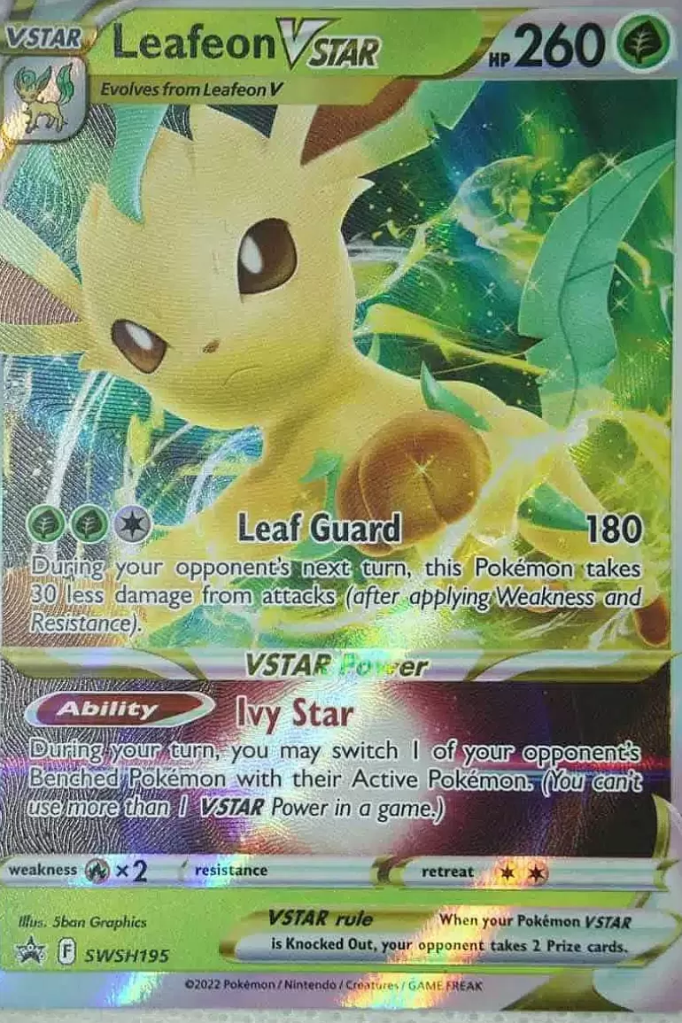Pocket Monster Pokémon Kort-Leafeon Vstar Swsh195