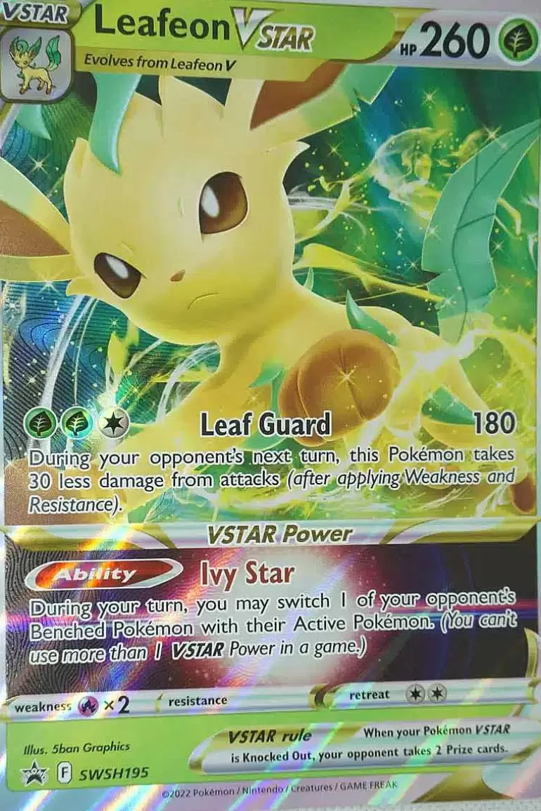 Pocket Monster Pokémon Kort-Leafeon Vstar Swsh195 Stor