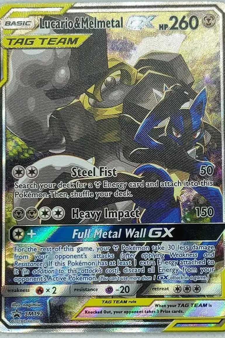 Pocket Monster Pokémon Kort-Lucario & Melmetal Gx Sm192
