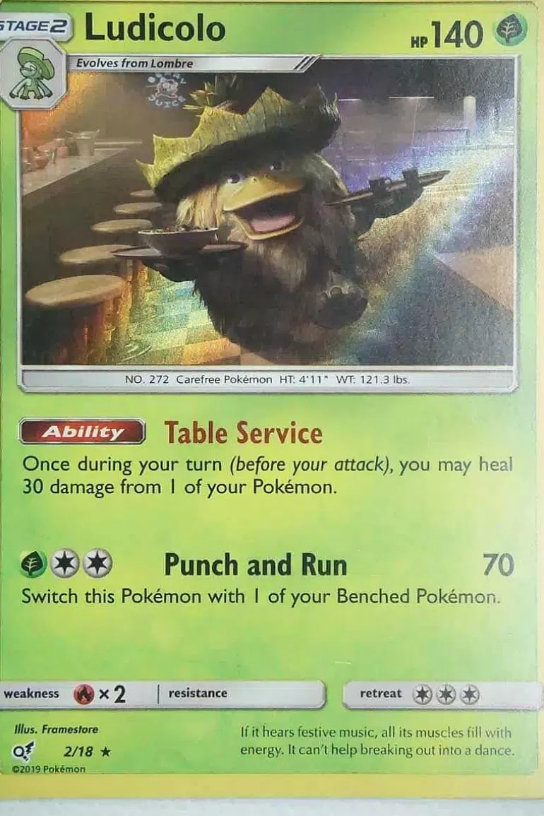 Pocket Monster Pokémon Kort-Ludicolo 2/18 Holo Rare