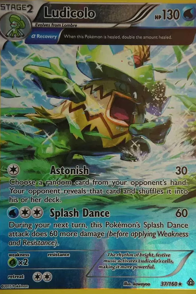 Pocket Monster Pokémon Kort-Ludicolo 37/160 Rare Reverse Holo