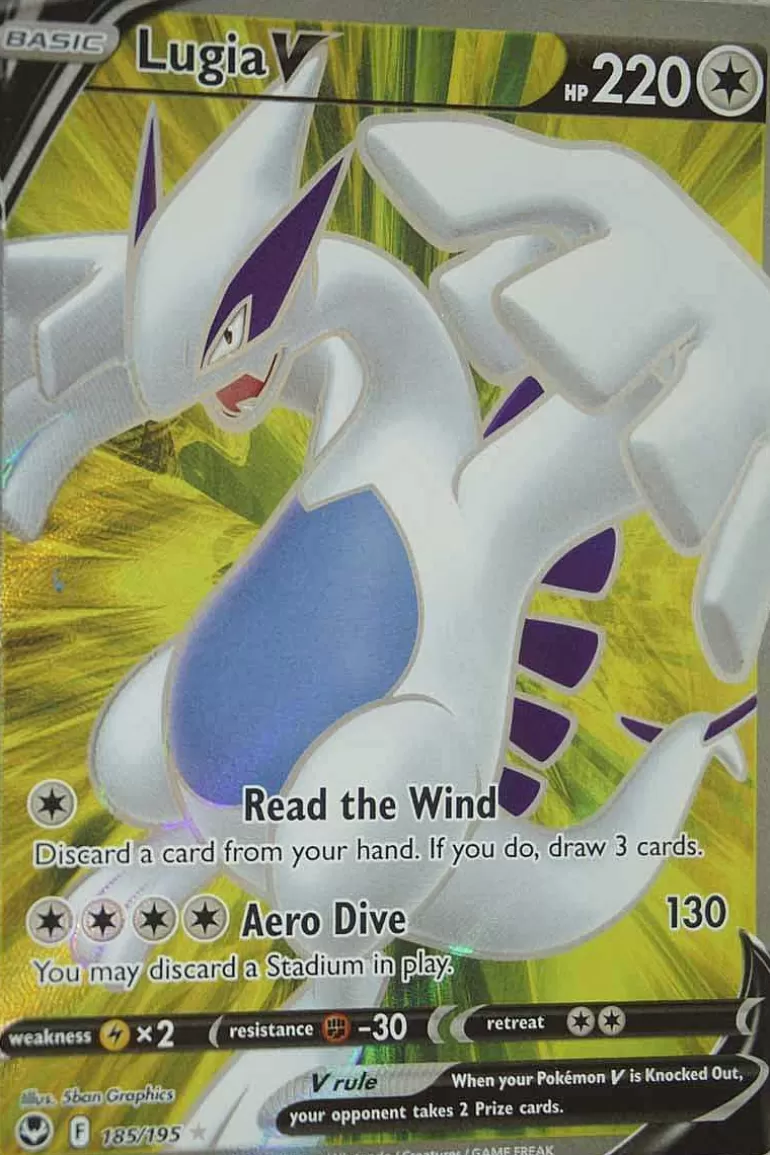 Pocket Monster Pokémon Kort-Lugia V 185/195 Full Art