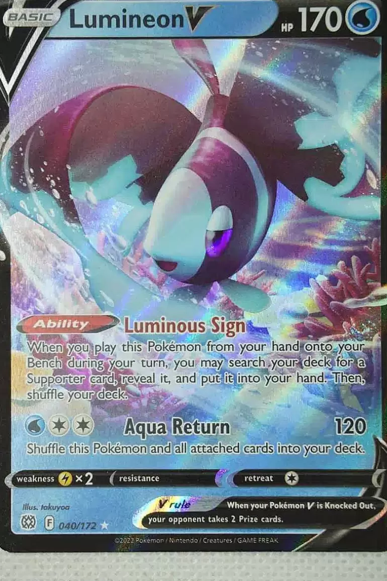Pocket Monster Pokémon Kort-Lumineon V 40/172