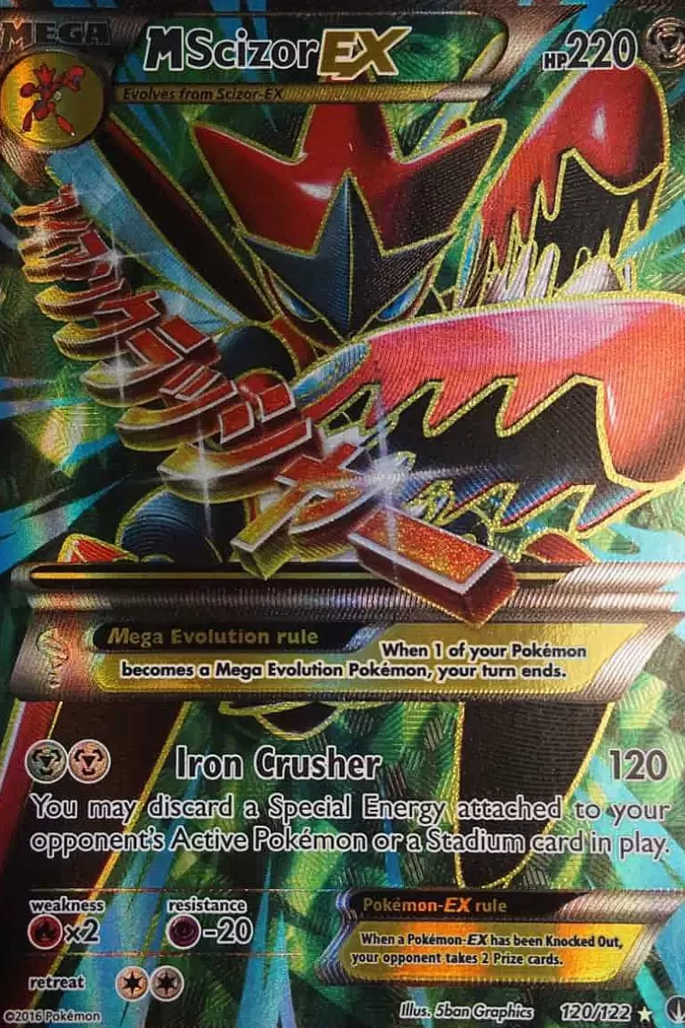 Pocket Monster Pokémon Kort-M Scizor Ex 120/122 Full Art