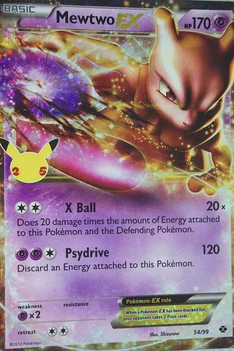 Pocket Monster Pokémon Kort-Mewtwo Ex 54/99 Classic Collection