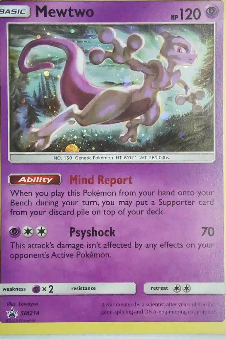 Pocket Monster Pokémon Kort-Mewtwo Sm214 Holo Promo