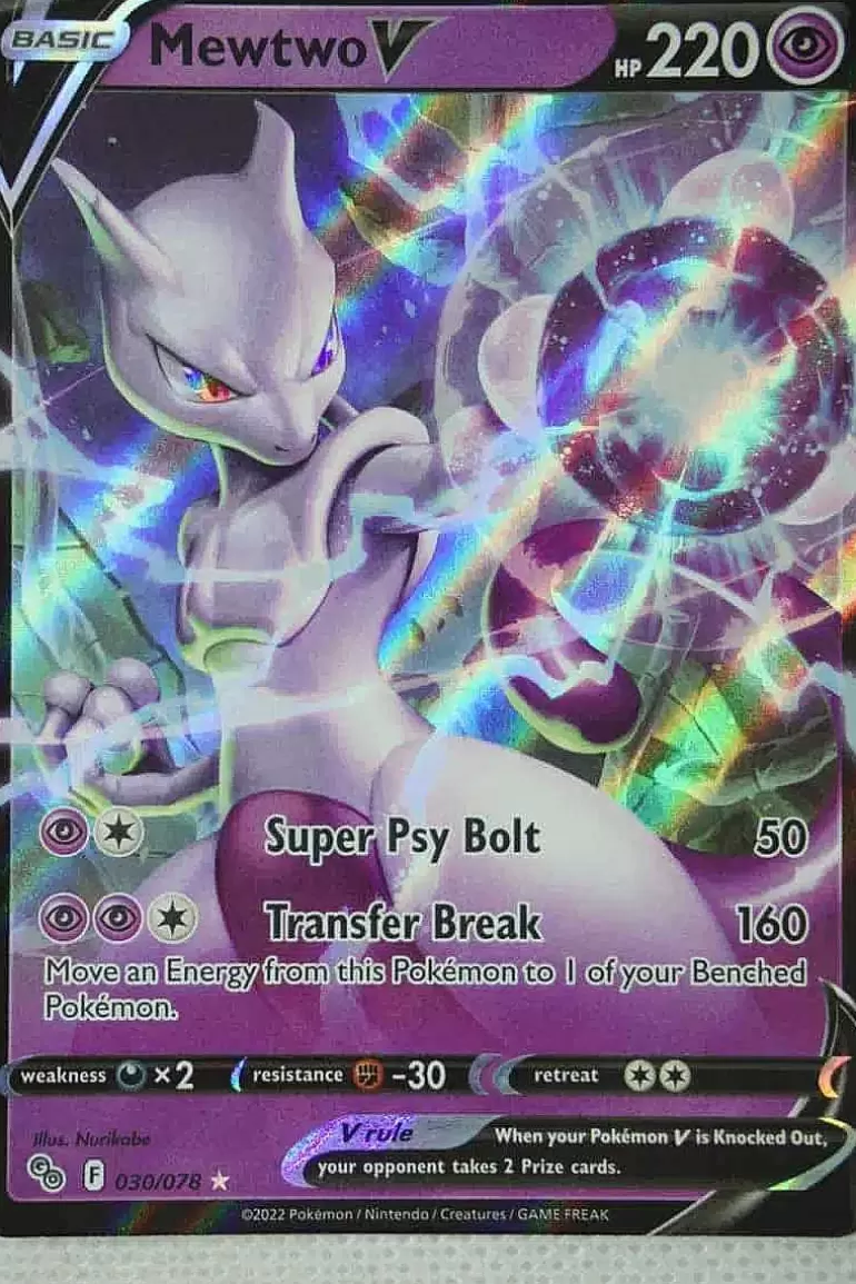 Pocket Monster Pokémon Kort-Mewtwo V 030/078