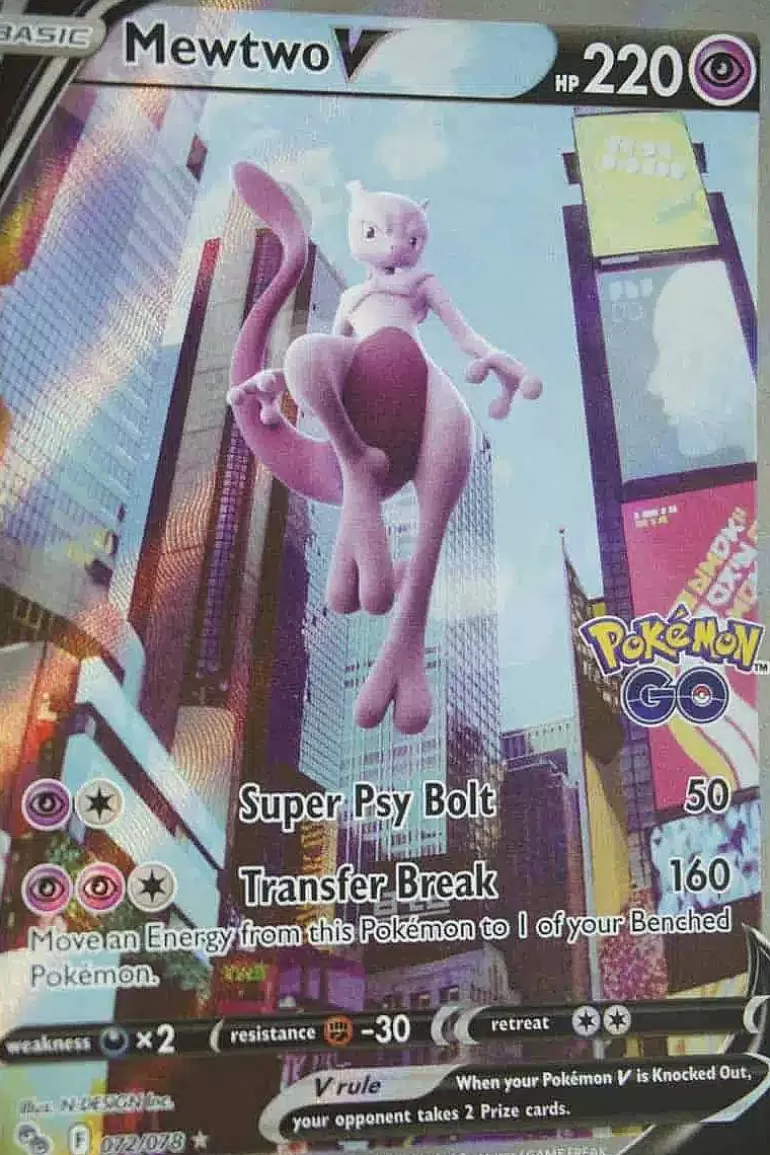 Pocket Monster Pokémon Kort-Mewtwo V 072/078 Alternate Art