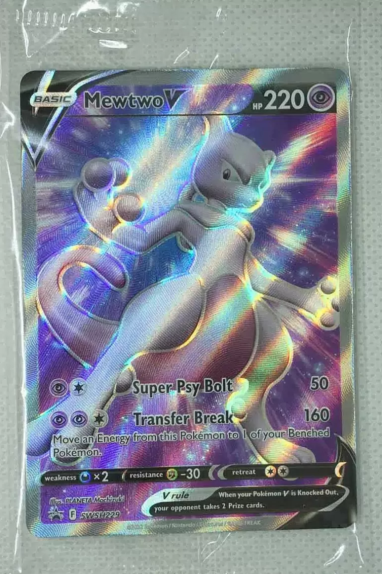 Pocket Monster Pokémon Kort-Mewtwo V Swsh229 Full Art Forseglet