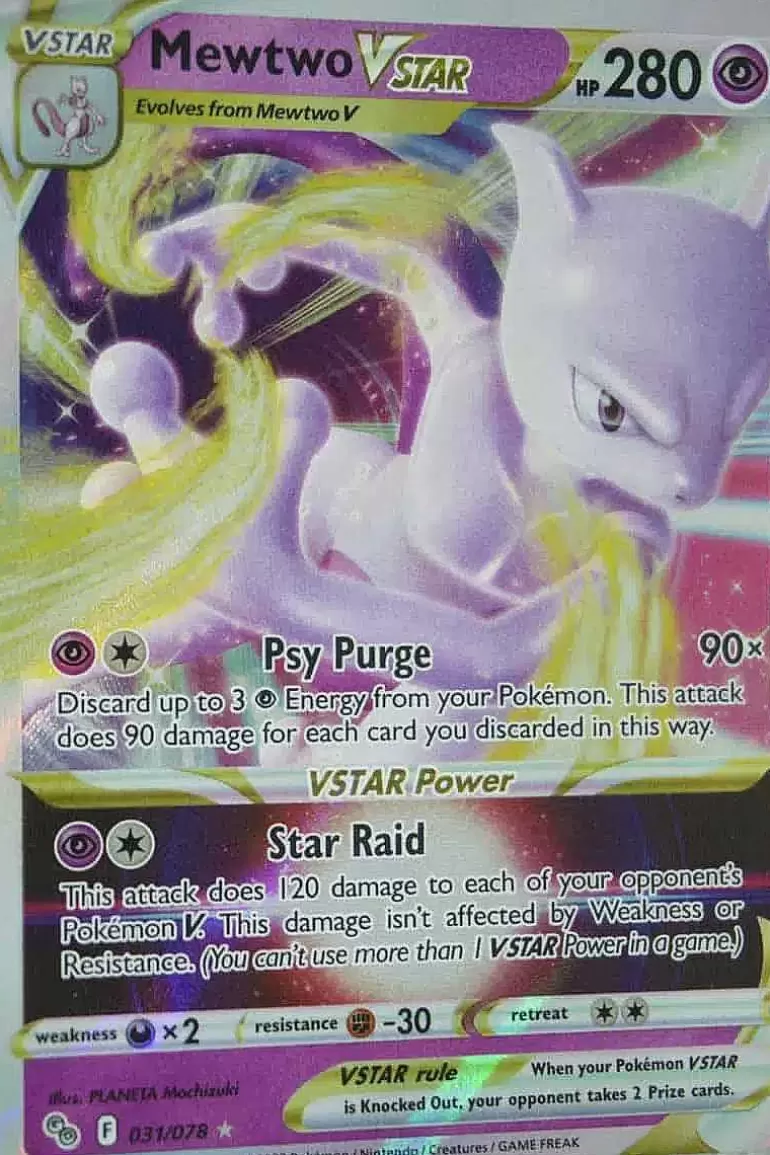 Pocket Monster Pokémon Kort-Mewtwo Vstar 031/078