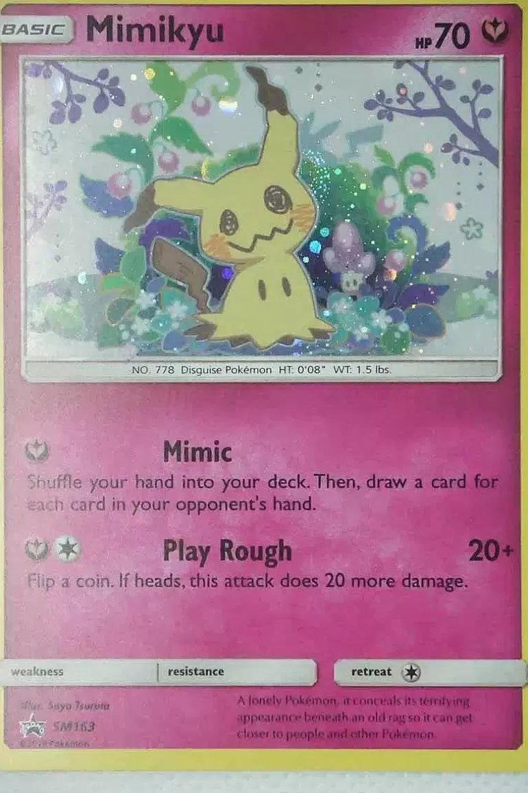 Pocket Monster Pokémon Kort-Mimikyu Sm163 Holo Promo