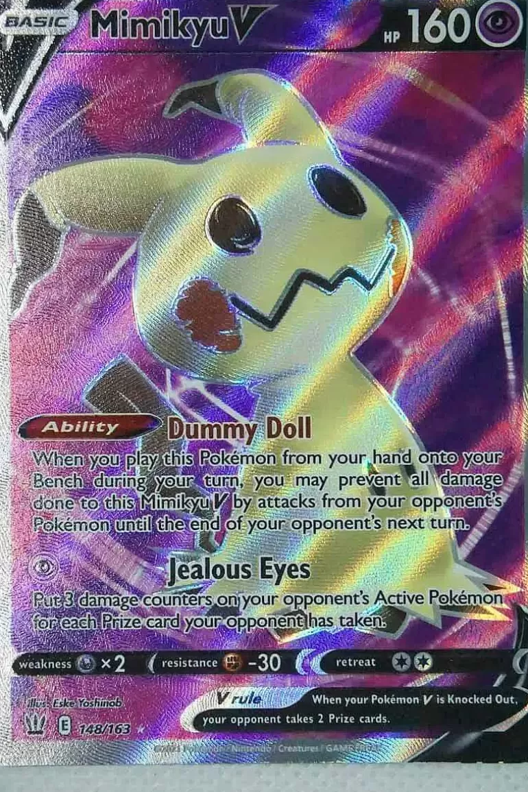 Pocket Monster Pokémon Kort-Mimikyu V 148/163 Full Art