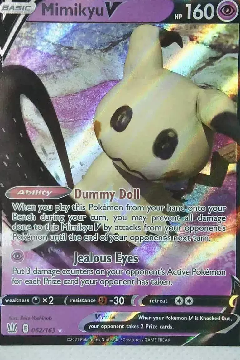 Pocket Monster Pokémon Kort-Mimikyu V 62/163
