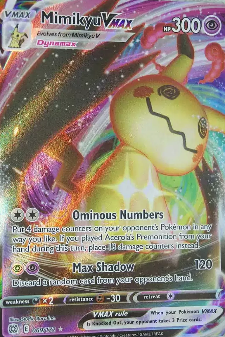 Pocket Monster Pokémon Kort-Mimikyu Vmax 69/172
