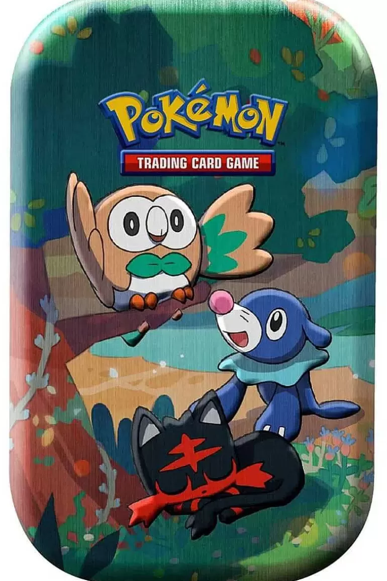 Pocket Monster Pokémon Kort-Mini Tin Fra Celebrations Med Rowlet, Litten Og Popplio
