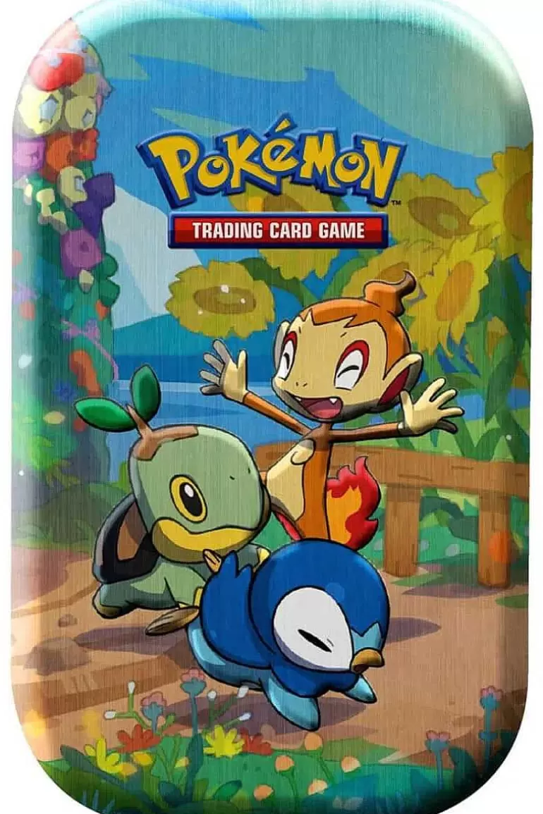 Pocket Monster Pokémon Kort-Mini Tin Fra Celebrations Med Turtwig, Chimchar Og Piplup