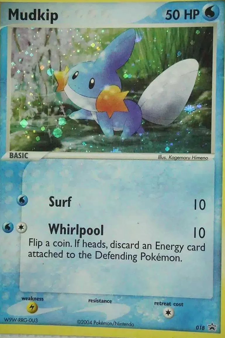 Pocket Monster Pokémon Kort-Mudkip 018 Holo Promo