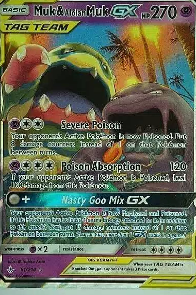 Pocket Monster Pokémon Kort-Muk & Alolan Muk Gx 61/214