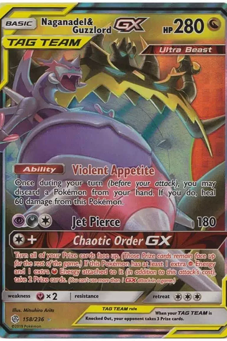 Pocket Monster Pokémon Kort-Naganadel & Guzzlord Gx 158/236